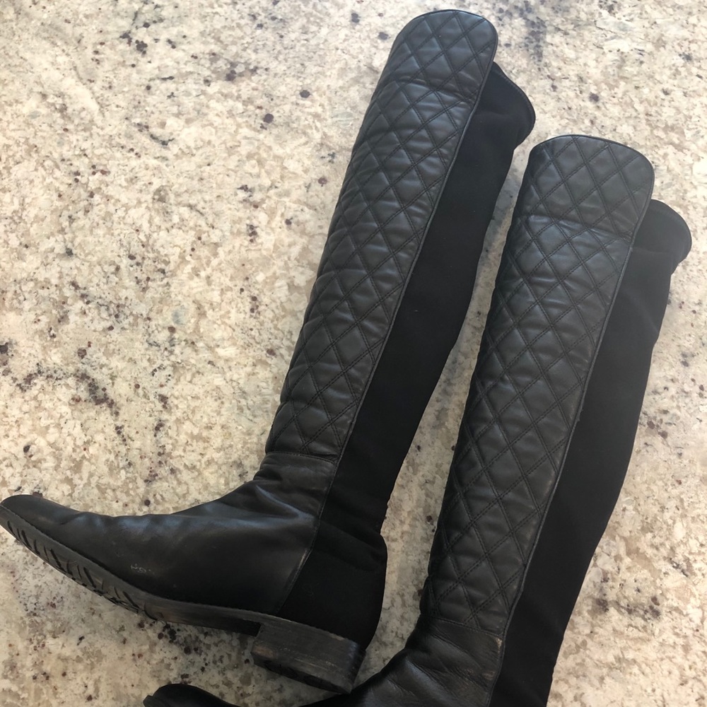 Stuart Weitzman 50/50 Quilted Leather Boots